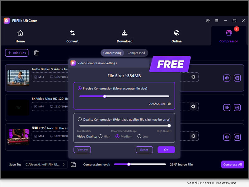 Video Compressor Program Software: How to Compress Videos with Free FliFlik UltConv Video ...